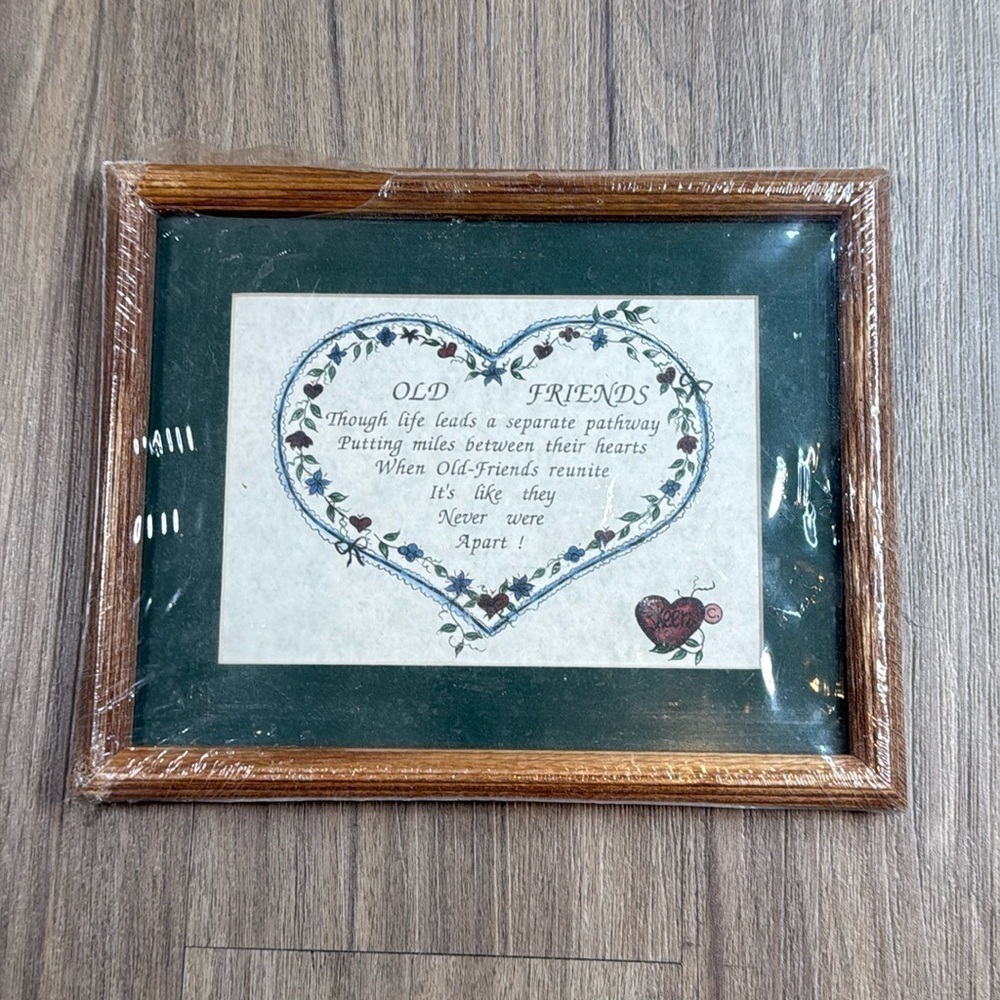 NWT Wooden Frame With Glass In Plastic Rapper 10” x 8”